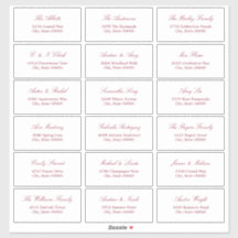Borgoña Script 18 Etiquetas de dirección de invita