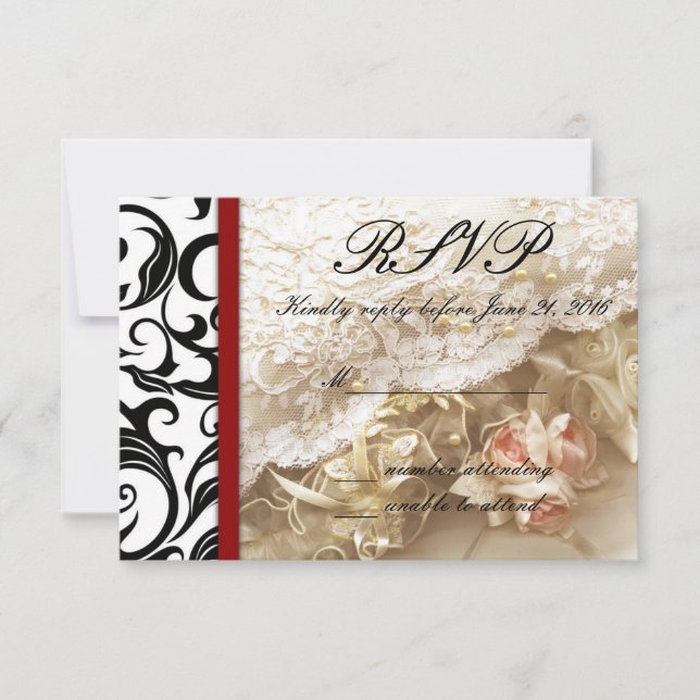 Borgoña Swirl Wedding RSVP (Anverso)