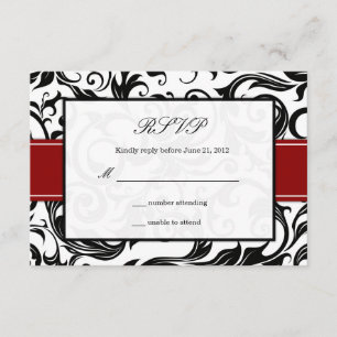 Borgoña Swirl Wedding RSVP