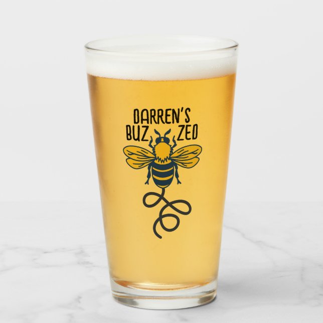"Borracho" con Abeja Cerveza Personalizable (Anverso (lleno))