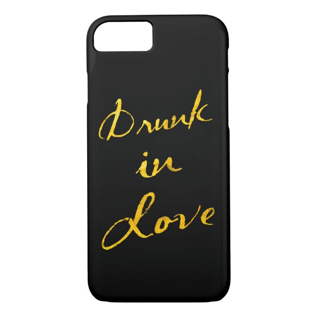 Borracho en el Funda del iPhone 7 de amor - oro y  (Reverso)