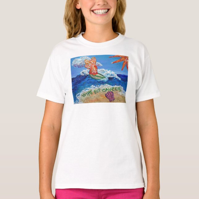 Borrar camiseta de ángel de cáncer (Anverso)