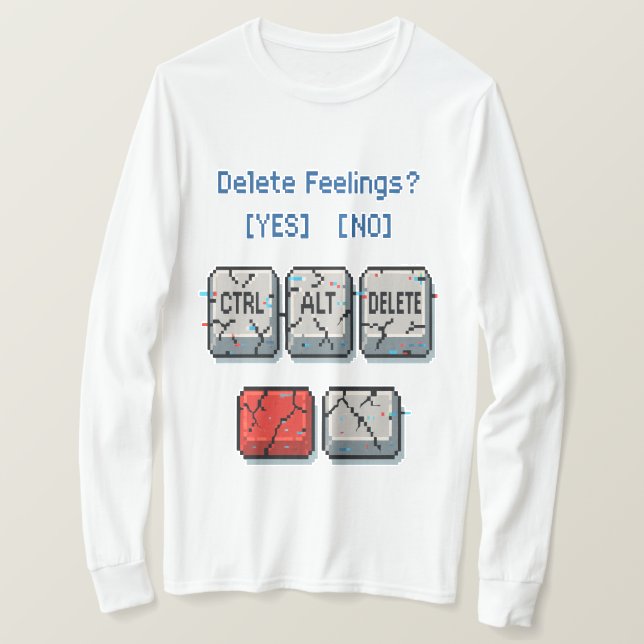 Borrar sentimientos Camisa de arte de píxeles (Anverso del diseño)