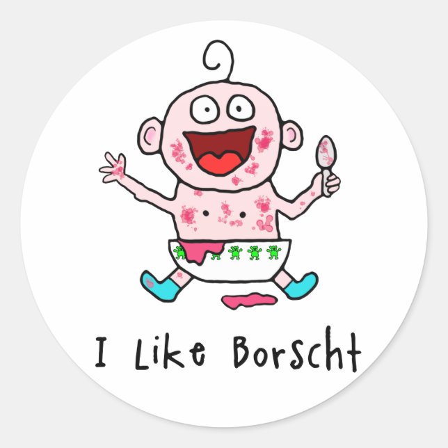 Borscht Baby Pegatinas (Anverso)