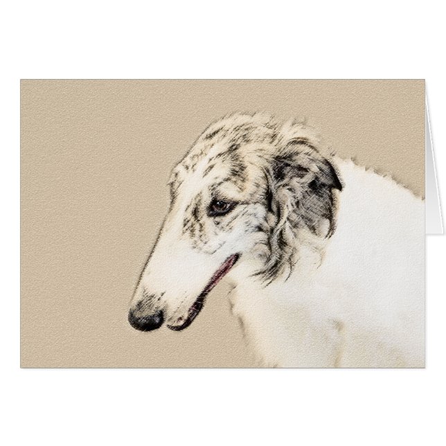 Borzoi (Brindle plateado) Pintura original de arte (Anverso (Horizontal))