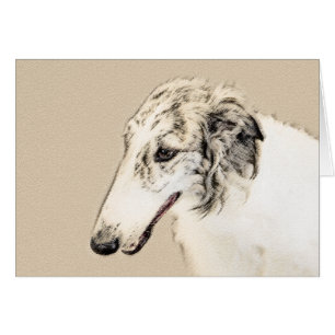 Borzoi (Brindle plateado) Pintura original de arte