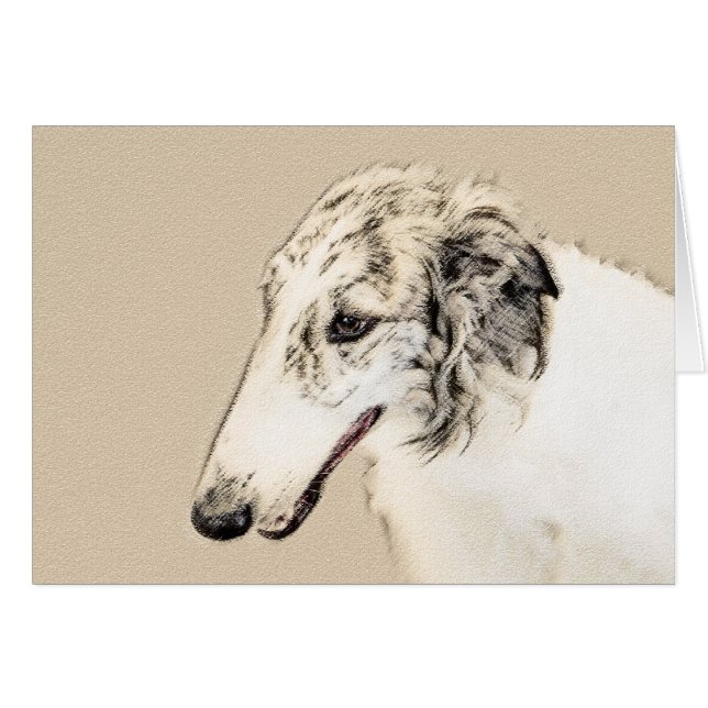 Borzoi (Brindle plateado) Pintura original de arte (Anverso (Horizontal))