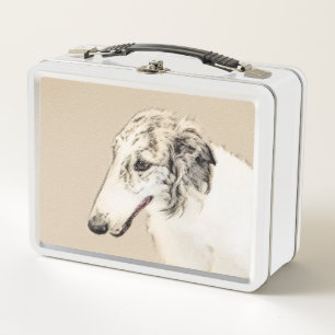 Borzoi (Brindle plateado) Pintura original de arte