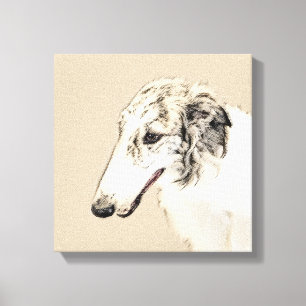 Borzoi (Brindle plateado) Pintura original de arte