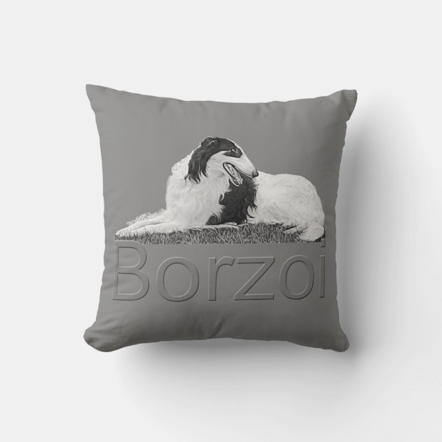 Borzoi en almohada del descanso (Anverso)