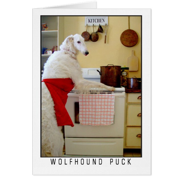 Borzoi Lebrel Ruso "Lebrel Puck" Perro (Frente)