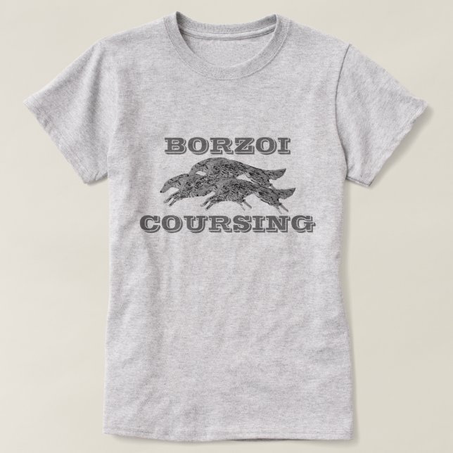 Borzoi que cursa la camiseta (Diseño del anverso)