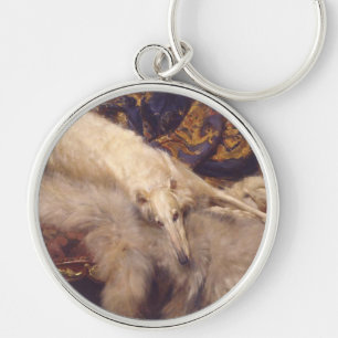 Borzoi que gandulea el llavero