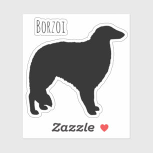 Borzoi Silhouette Guay Pegatina de la raza del per