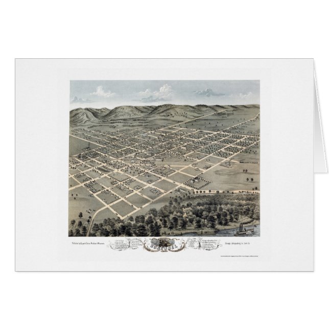 Boscobel, mapa panorámico de los WI - 1869 (Anverso (Horizontal))