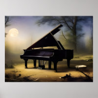 Bosque a la Luz de la Luna Piano | Arte Digital