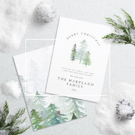 Bosque acuarela Feliz Navidad