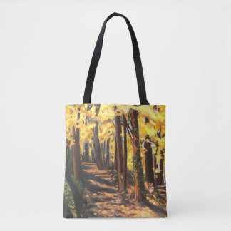 Bosque Amarillo en la bolsa de pintura al otoño