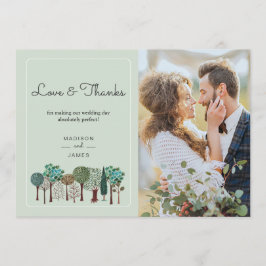 Bosque arbolado | Boda | Tarjeta de agradecimiento