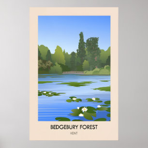 Bosque Bedgebury Póster de viaje Kent