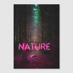Bosque de abetos misteriosos naturaleza letrero ne