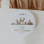 Bosque de animales de Woodland botón de Baby Showe<br><div class="desc">Presentamos a nuestros animales de bosque un lindo botón de ducha de bebé - perfecto para una celebración tierna y caprichosa! Con una temática de selva acuática moderna con criaturas adorables como zorro, oso marrón, conejo y ciervo, es ideal para una ducha de género neutro. Este diseño bohemio ofrece un...</div>