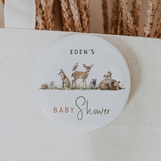 Bosque de animales de Woodland botón de Baby Showe (Subido por el creador)