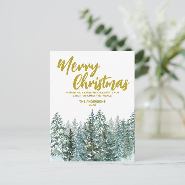 Bosque de árboles de navidad de escritura moderna  (Anverso de pie)