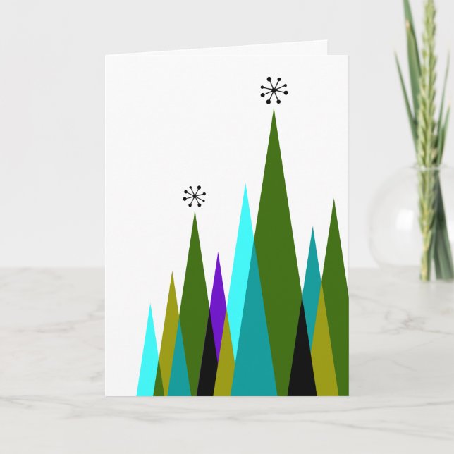 Bosque de árboles de Navidad - Tarjeta de vacacion (Anverso)