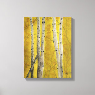 BOSQUE de ASPEN - acuarela, impresión envuelta de