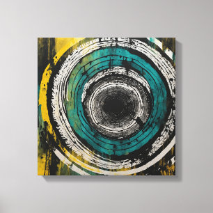 Bosque de atardecer verde azulado Arte mural de ac