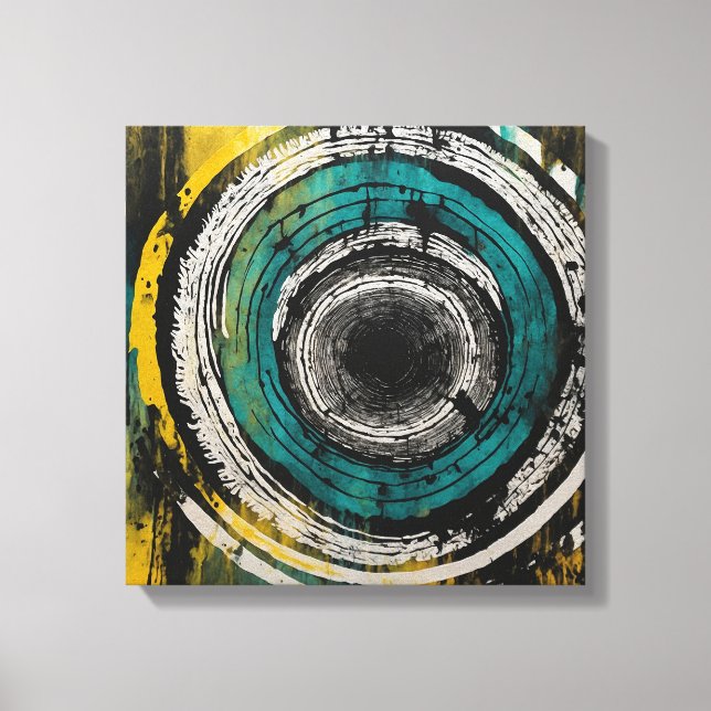 Bosque de atardecer verde azulado Arte mural de ac (Anverso)