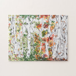 Bosque de Birch, cuatro estaciones - rompecabezas