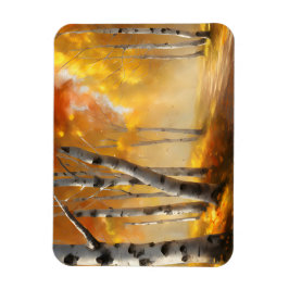 Bosque de Birch en el imán flexible de otoño