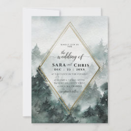 Bosque de bosques | Invitación a la boda acuarela