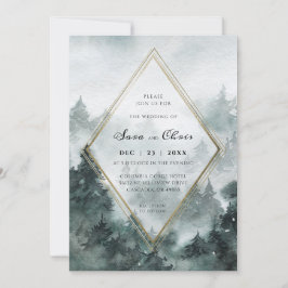Bosque de bosques | Invitación a la boda acuarela