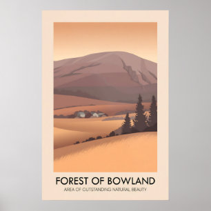 Bosque de Bowland AONB Póster de viaje