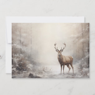 Bosque de ciervos vintage invierno Navidad Merry C