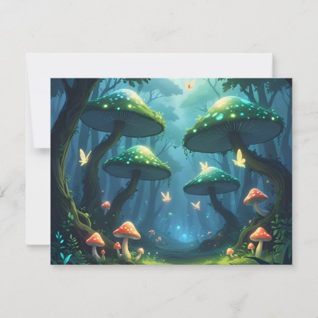 bosque de fantasía con hongos (Anverso)