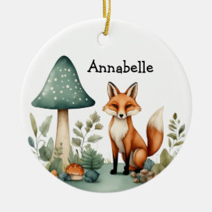 Bosque de hongos y ornamento de Fox