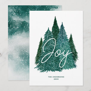 Bosque de invierno alegre de Navidad Pino acuare