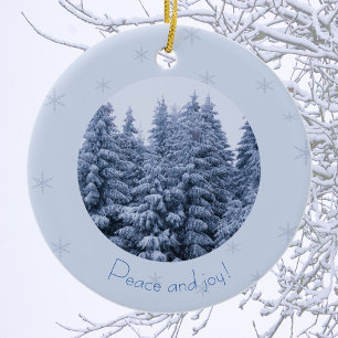 Bosque de invierno mágico - Ornamento cerámico