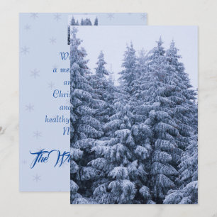 Bosque de invierno mágico - tarjeta de Navidades p
