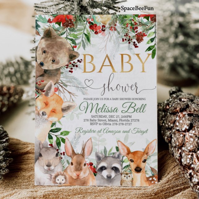 Bosque de Invitación a la Baby Shower de animales  (Subido por el creador)
