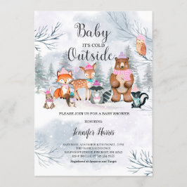 Bosque de Invitación de Chica de Baby Shower de Wo