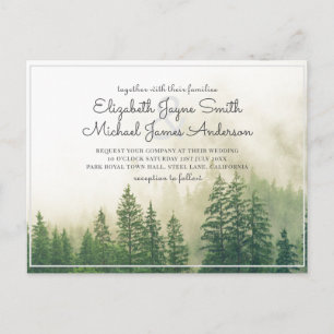 Bosque de Invitaciones a la Boda de Árboles Pinos