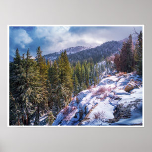Bosque de Montaña Nevada Arte de Pared   Invierno 