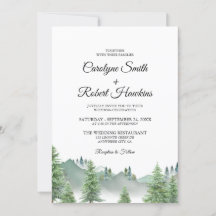 Bosque de Montaña Todo En Una Invitación De Boda