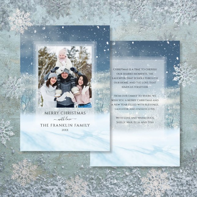 Bosque de Navidad invernal para foto de Navidad (Winter Wonderland Forest Christmas Photo Holiday Card)