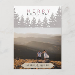 Bosque de navidades | Árbol de pino y tarjeta de f